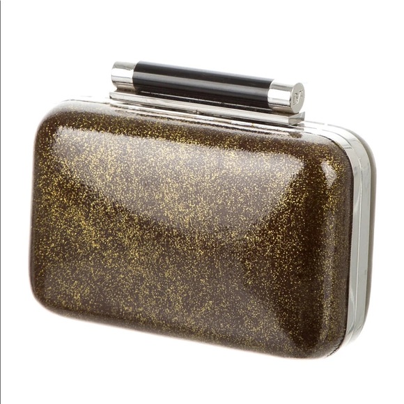 Diane Von Furstenberg Gold Metallic Evening Clutch - Picture 2 of 12